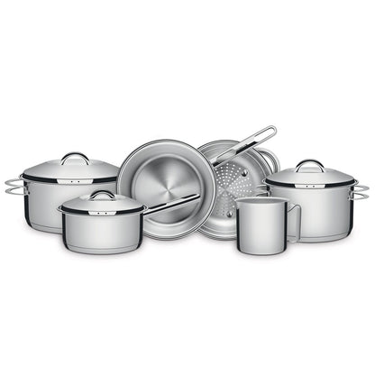 [6 PIEZAS] Juego de Ollas de Acero Inoxidable con Fondo Triple + Set de silicona gratis