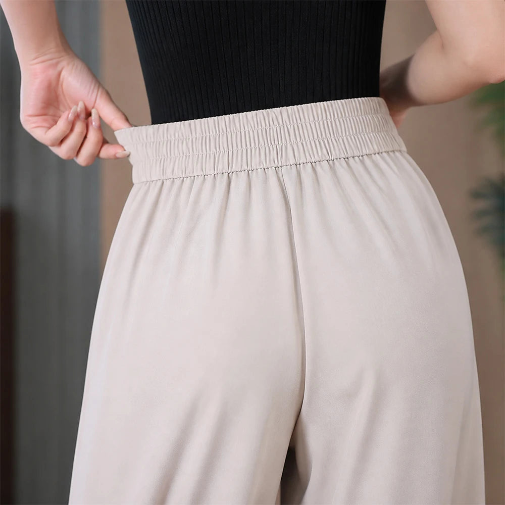 [COMPRÁ 2 Y LLEVÁ 3] Pantalón de Mujer en Seda Fría con Elastano + Neceser organizador de Regalo