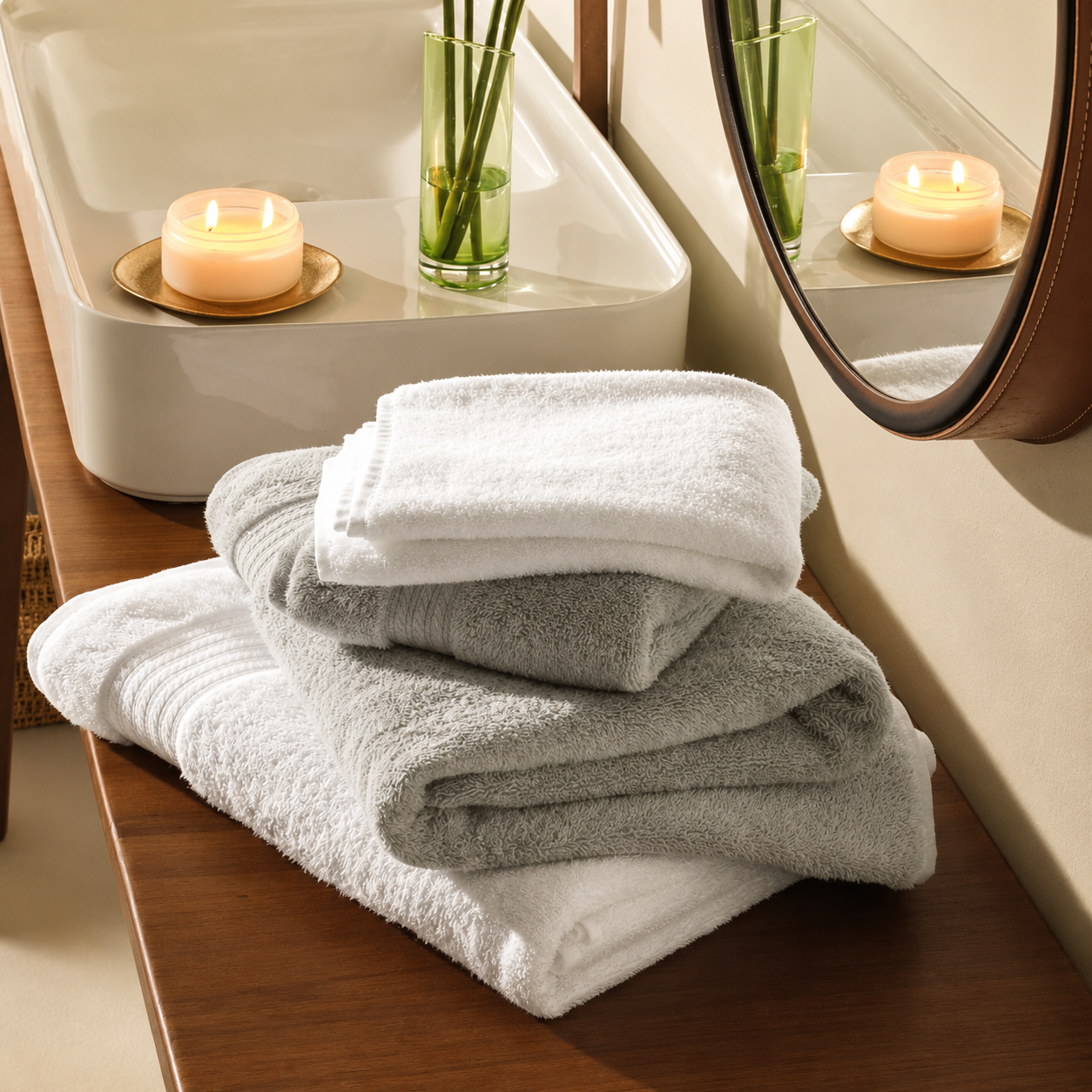 [8 PIEZAS] Juego de Toallas Premium 100% Algodón Peinado de 600 g/m² Estilo Hotel + 2 Batas de Baño de Regalo