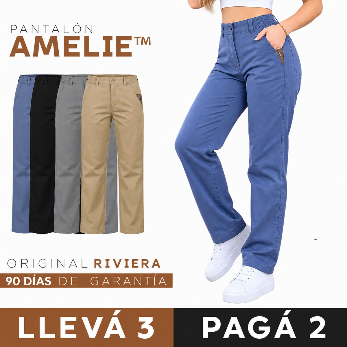 [COMPRÁ 2 Y LLEVÁ 3] Pantalón Amelie de Seda Fría con Elastano + Neceser organizador de Regalo