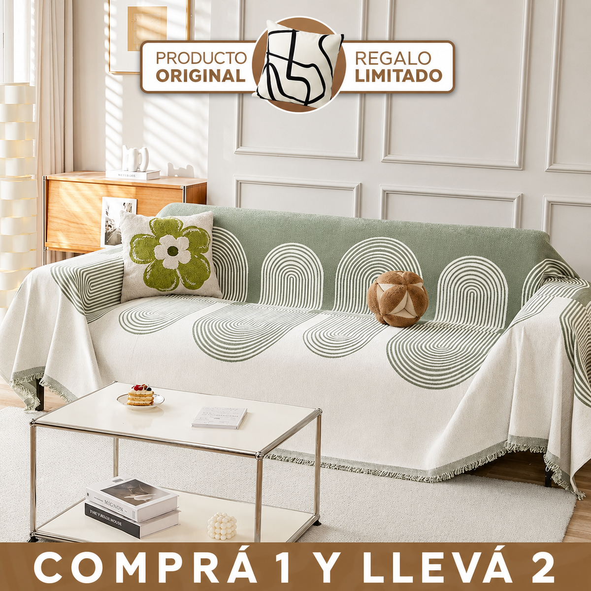 [Llevá 2 y pagá 1] Funda Toscana para Sillón de Microfibra Premium — Estilo Moderno y Elegante + 2 almohadones GRATIS
