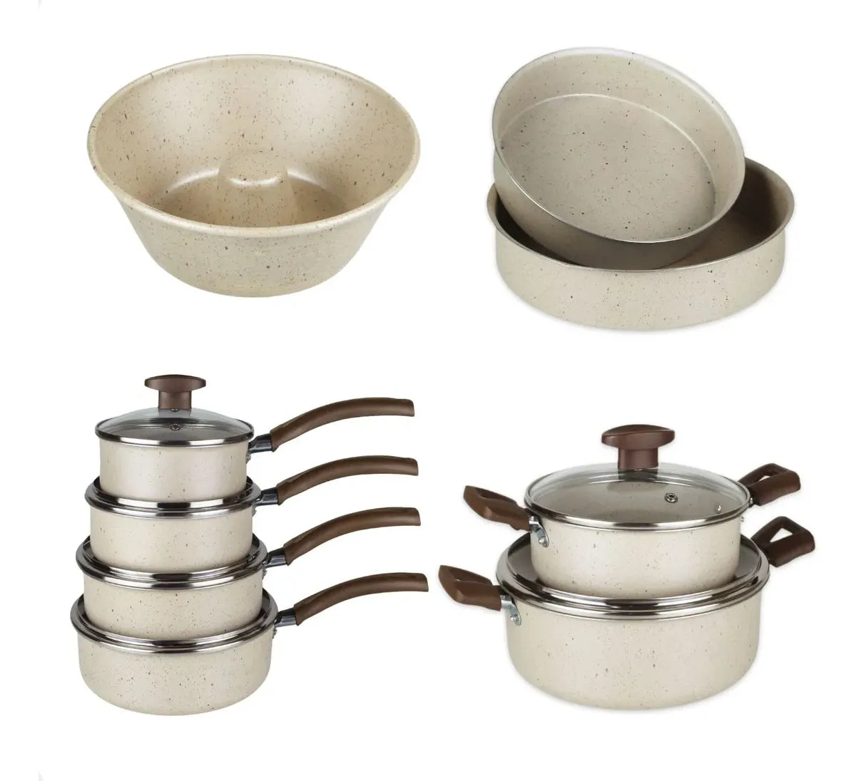 [17 PIEZAS] Juego de Ollas Antiadherentes de Aluminio + Set de silicona de Regalo