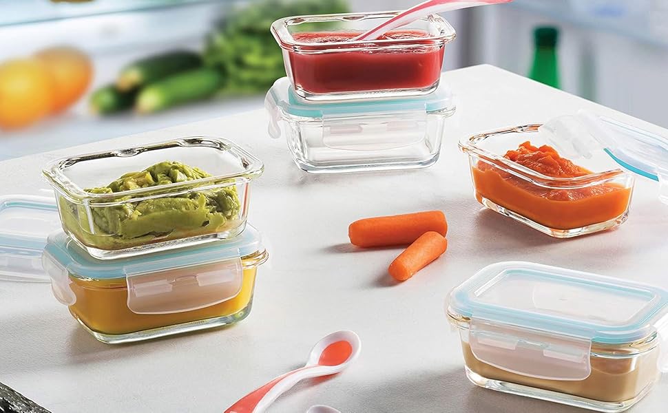 [20 PIEZAS] Juego de Recipientes Herméticos de Vidrio de 370 ml + Set de silicona gratis