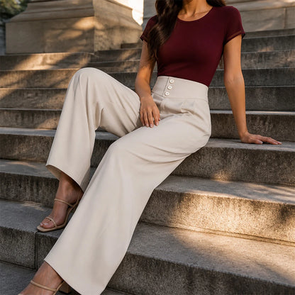 [COMPRÁ 2 Y LLEVÁ 3] Pantalón de Mujer en Seda Fría con Elastano + Neceser organizador de Regalo