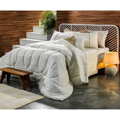 [7 PIEZAS] Juego de Cama de Algodón 100% Antialérgico + Set de Toallas Premium de Regalo